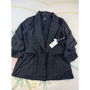 BBJ‎ Los Angeles Women's Black Grid Pattern Blazer XL